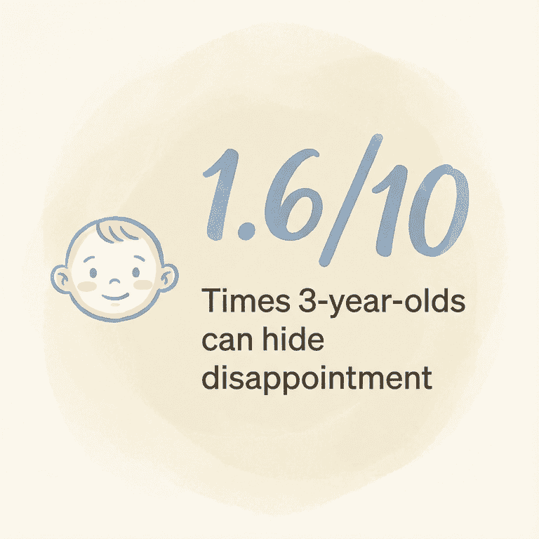 Stat showing 3-year-olds can only hide disappointment 1.6 out of 10 times