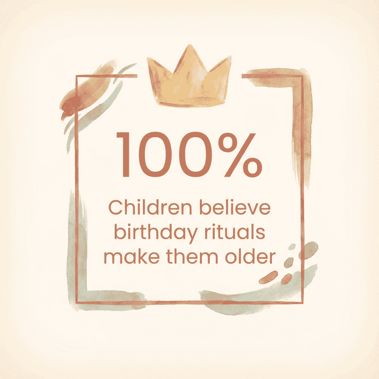 Stat showing 100 percent of children believe birthday rituals make them older