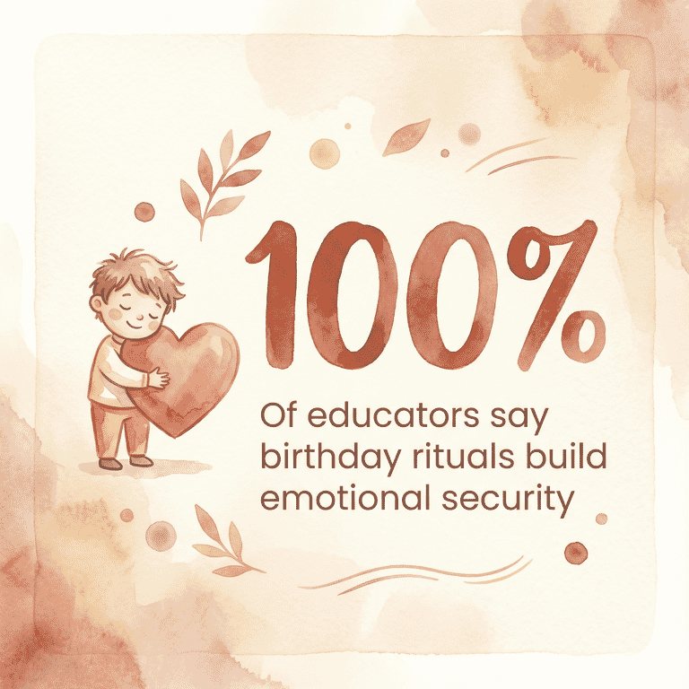 Stat showing 100 percent of educators say birthday rituals build emotional security