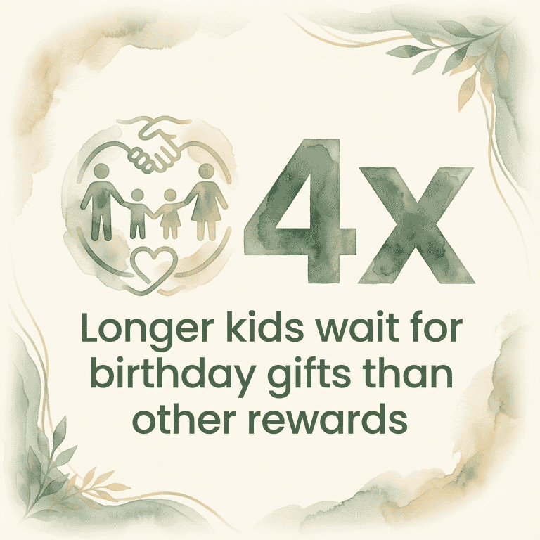 Stat showing kids wait 4 times longer for birthday gifts than other rewards