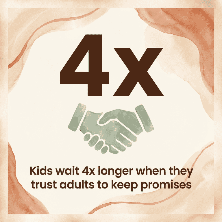 4X statistic showing kids wait four times longer when they trust adults