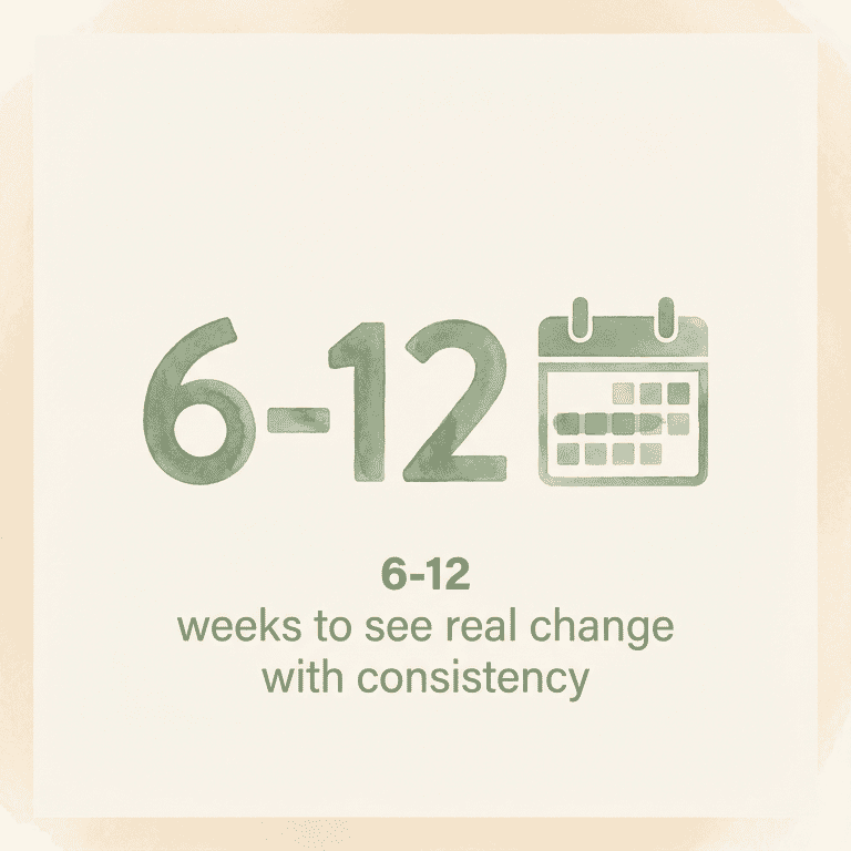 Six to twelve weeks timeline needed to see real behavioral change with consistency