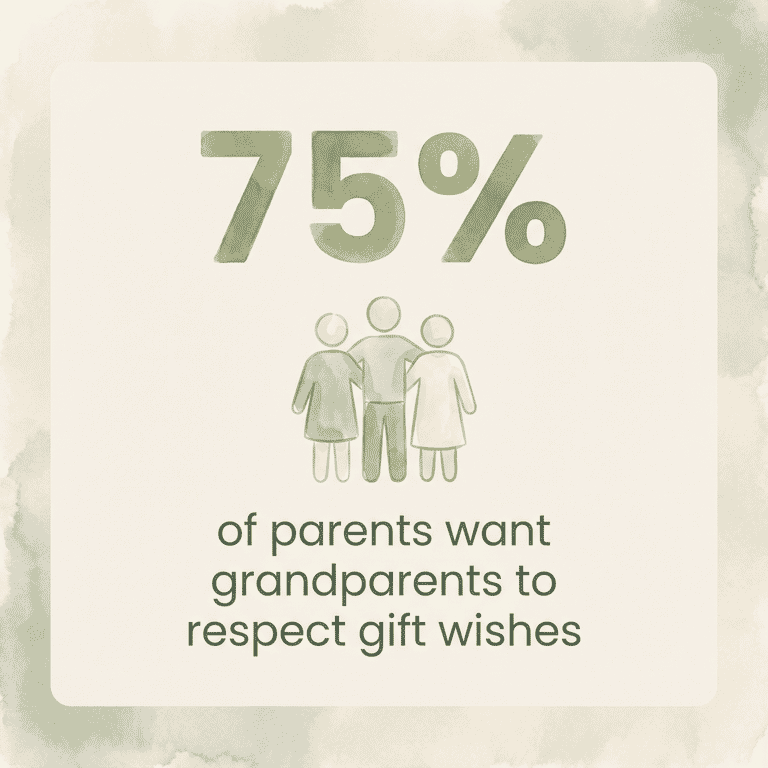Stat showing 75 percent of parents want grandparents to respect gift wishes