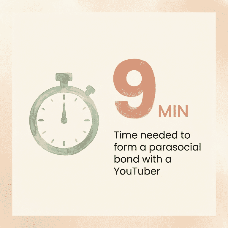 Statistic showing parasocial bonds can form in just 9 minutes of watching a YouTuber