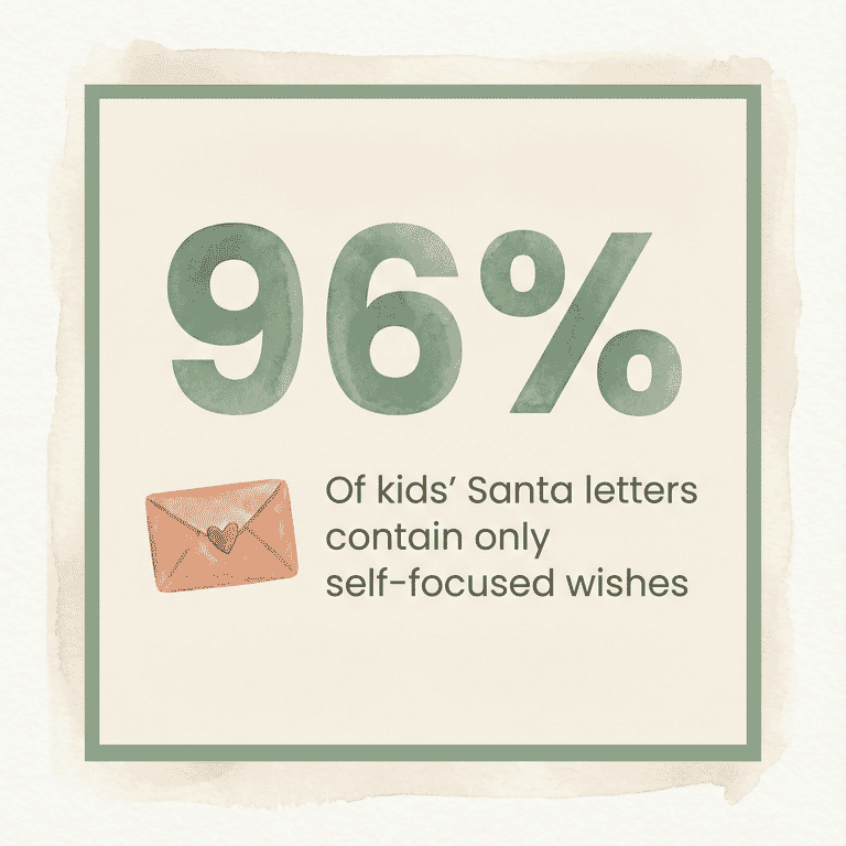 Stat showing 96 percent of kids Santa letters contain only self-focused wishes