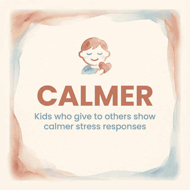 Stat showing kids who give to others demonstrate calmer stress responses according to UC Davis research