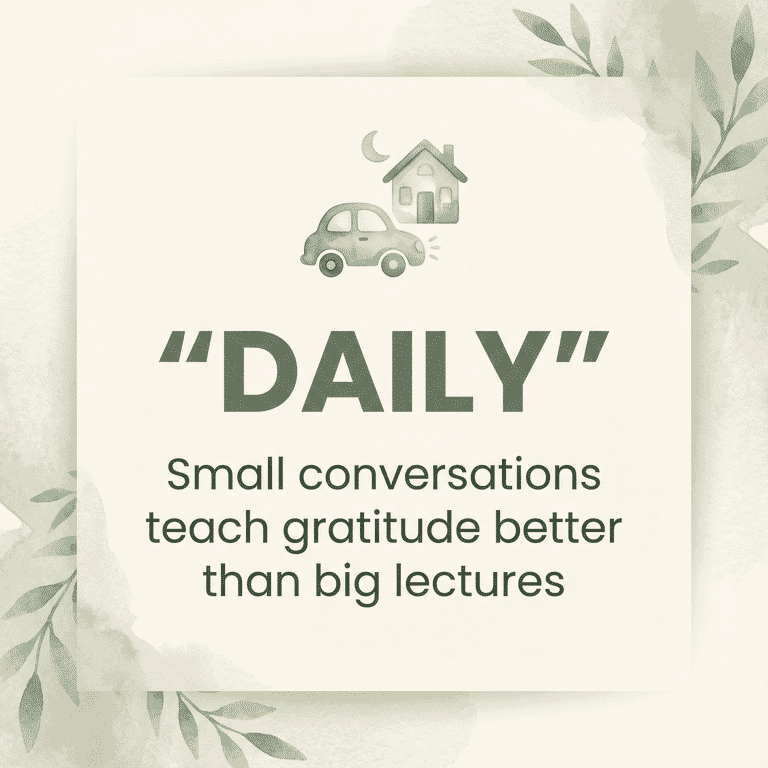 Stat showing daily small conversations teach gratitude better than big lectures