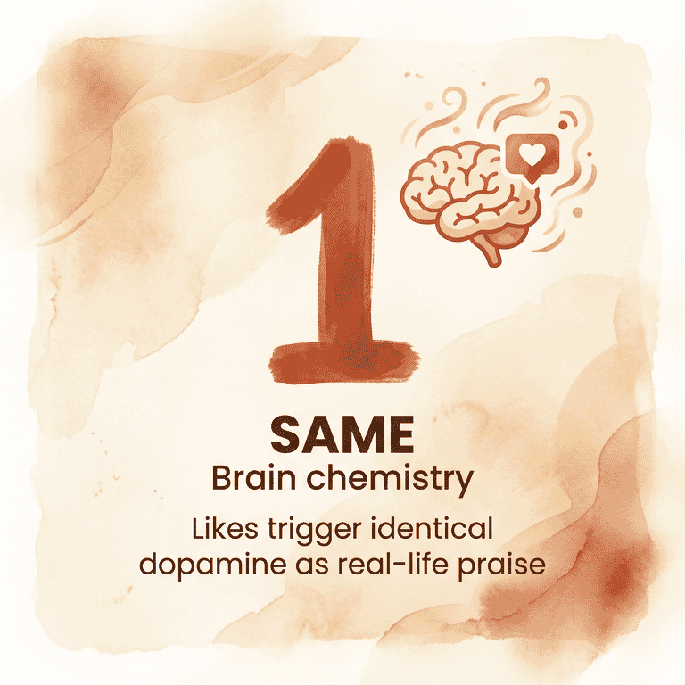 Stat showing likes trigger identical brain chemistry as real-life praise