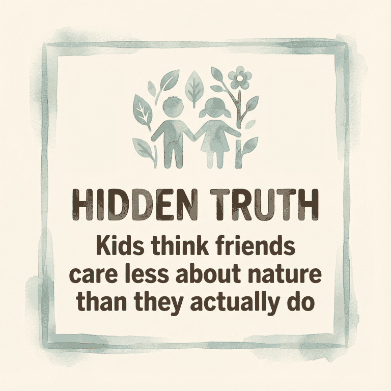 Stat box revealing kids think friends care less about nature than they actually do