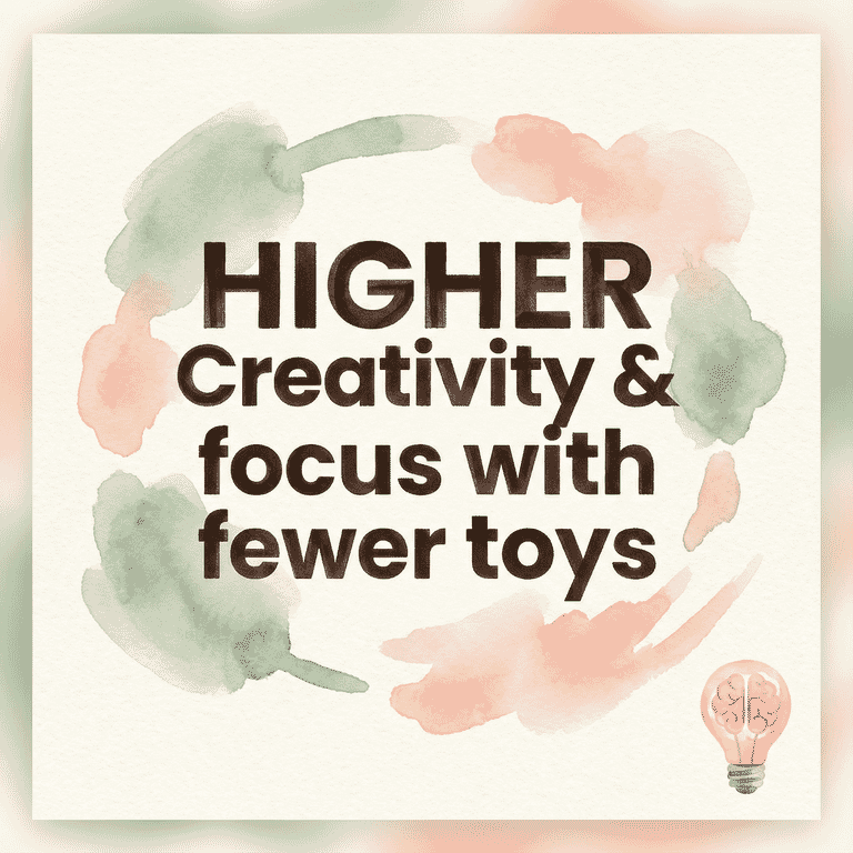 Statistic highlighting higher creativity and focus in children who have fewer toys