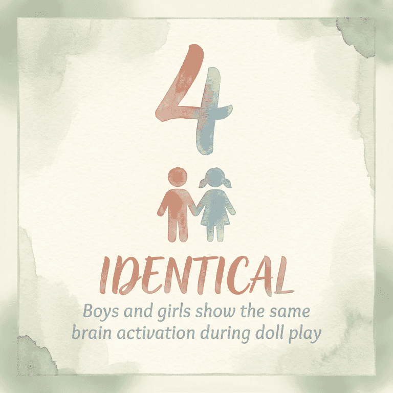 Stat showing boys and girls have identical brain activation during doll play