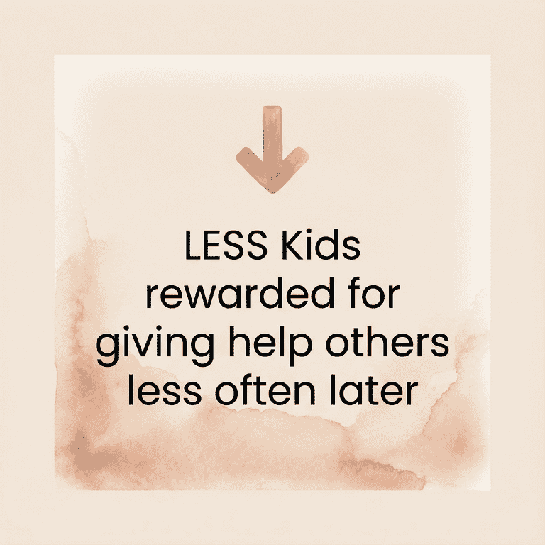 Stat showing kids rewarded for giving help others less often later