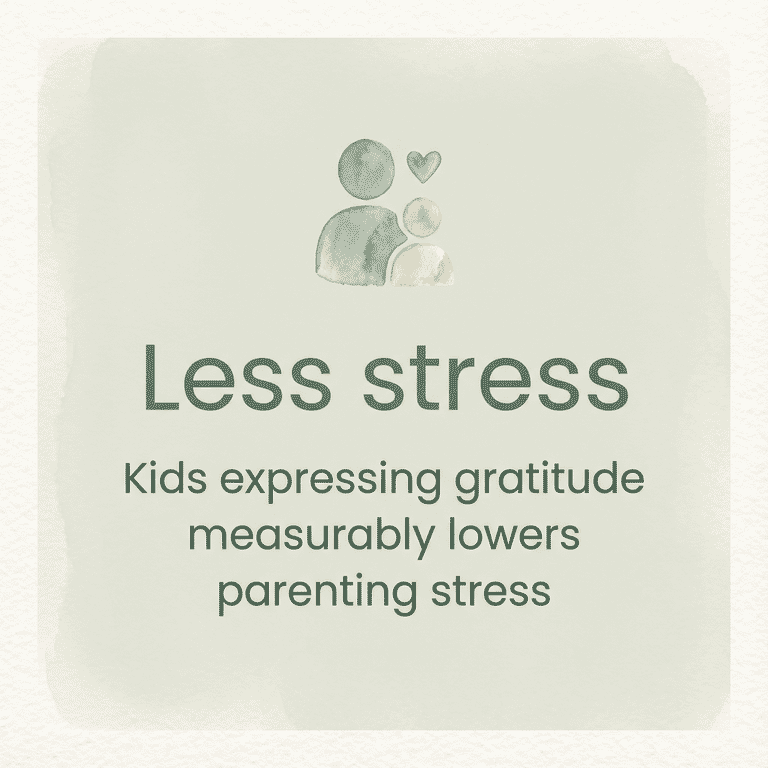 Stat showing kids expressing gratitude measurably lowers parenting stress from University of Illinois 2024