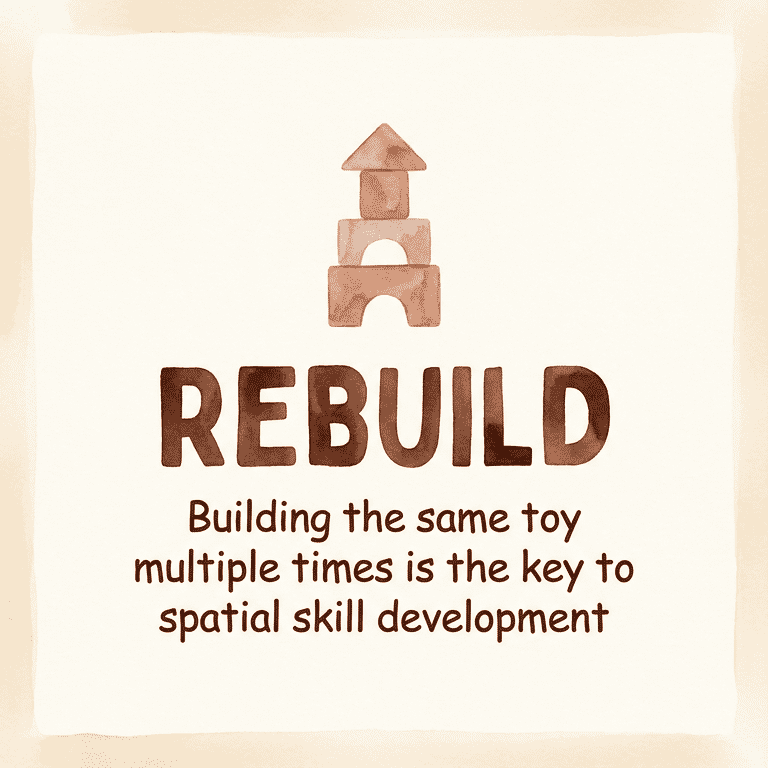 Stat showing rebuilding toys multiple times develops spatial skills