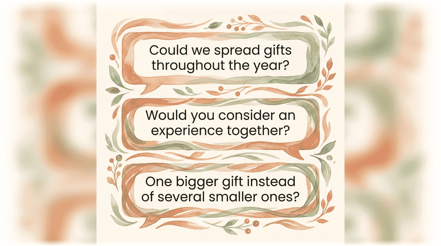 Three conversation scripts for redirecting gift-giving relatives