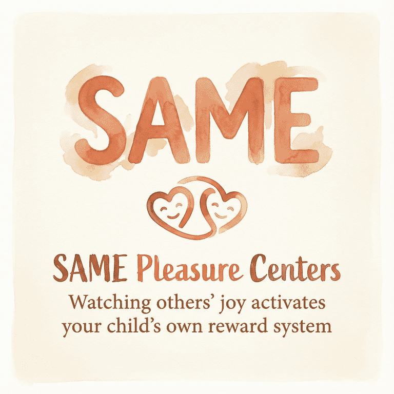 Stat showing watching others' joy activates the same pleasure centers in children's brains