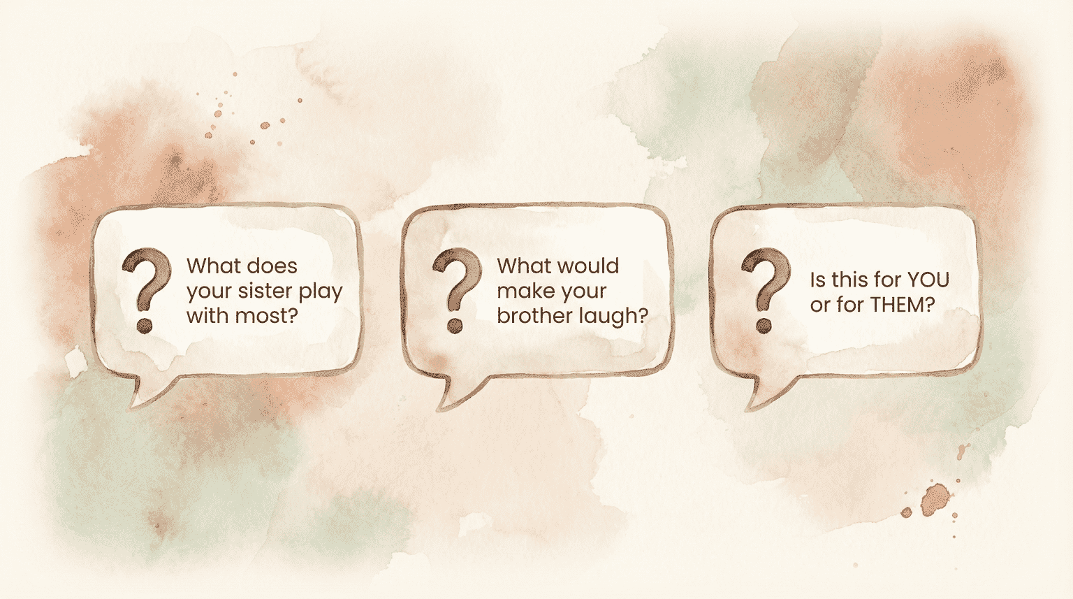 Three perspective-taking questions to ask children when shopping for sibling gifts