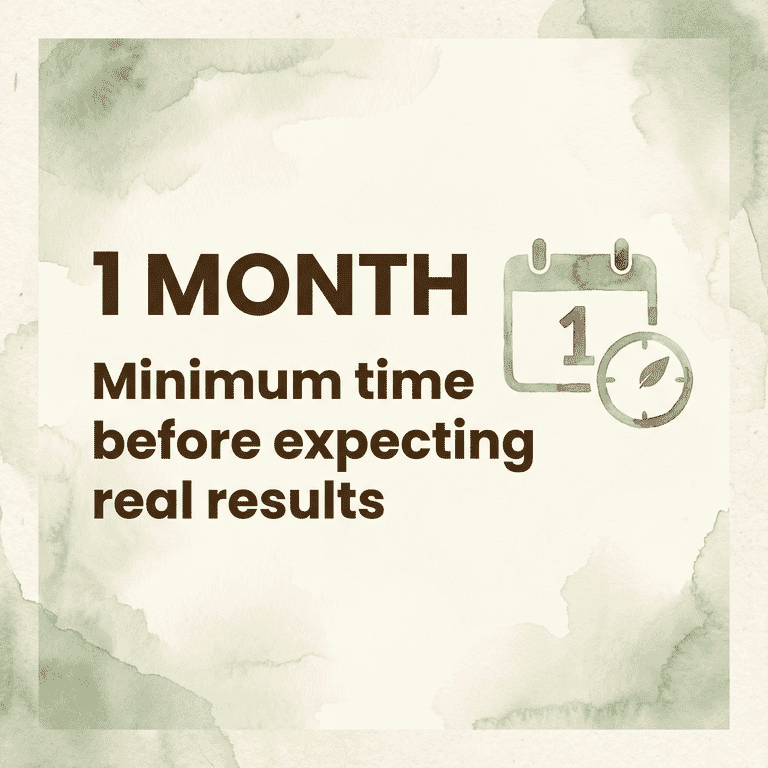 Stat box showing one month minimum time before expecting gratitude practice results