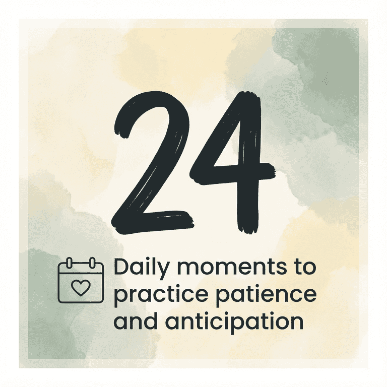Statistic showing 24 daily moments to practice patience and anticipation