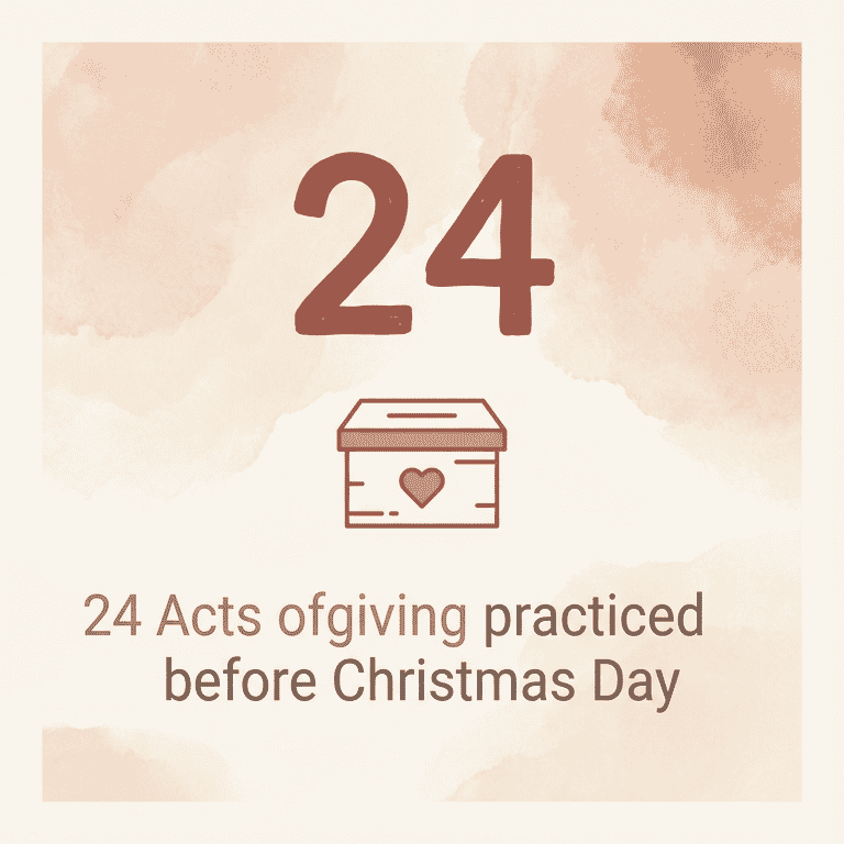 Statistic showing 24 acts of giving practiced before Christmas Day