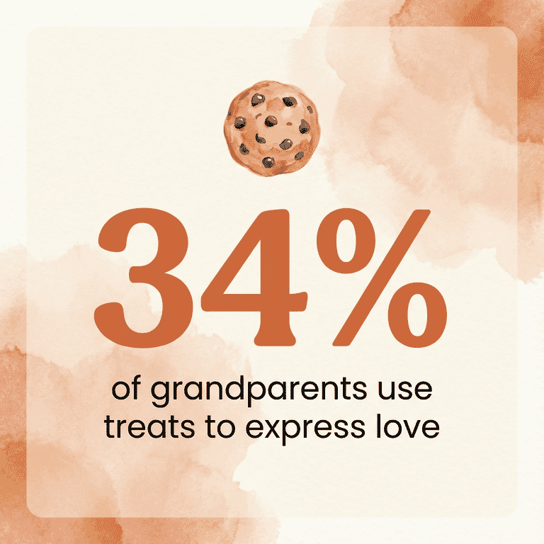 Statistic showing 34 percent of grandparents use treats to express love