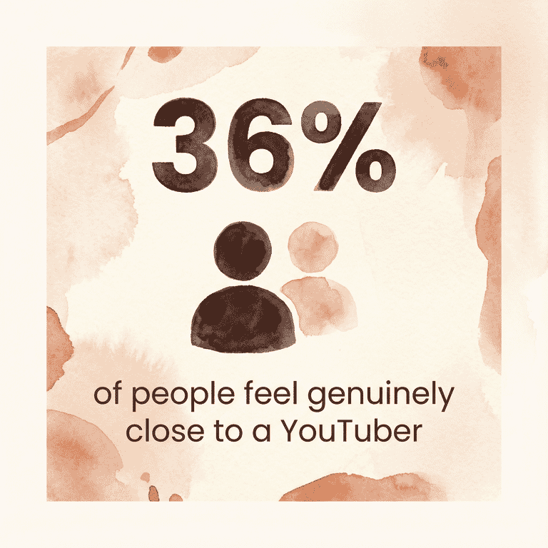 Stat showing 36 percent of people feel genuinely close to a YouTuber
