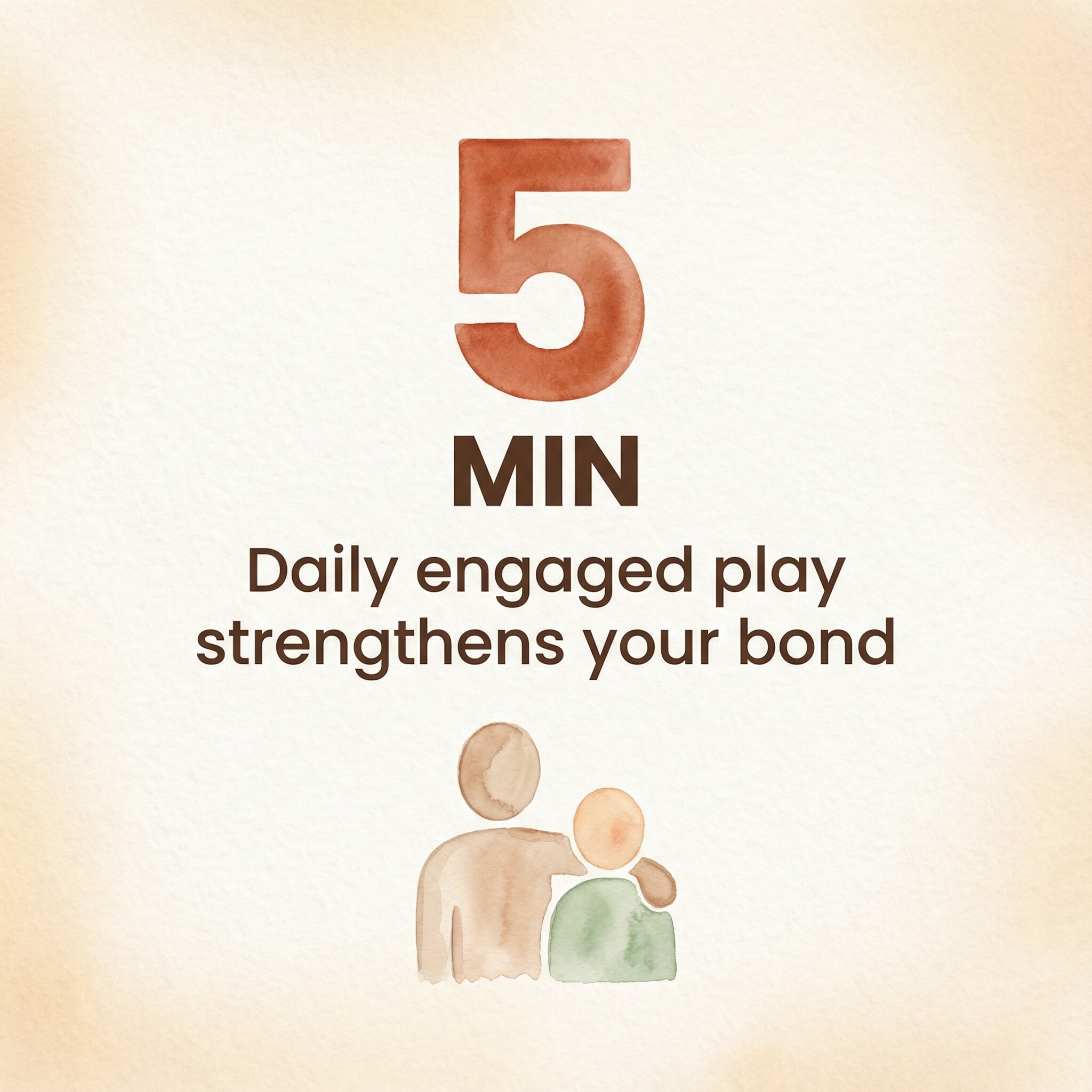 Stat showing 5 minutes of daily engaged play strengthens parent child bond