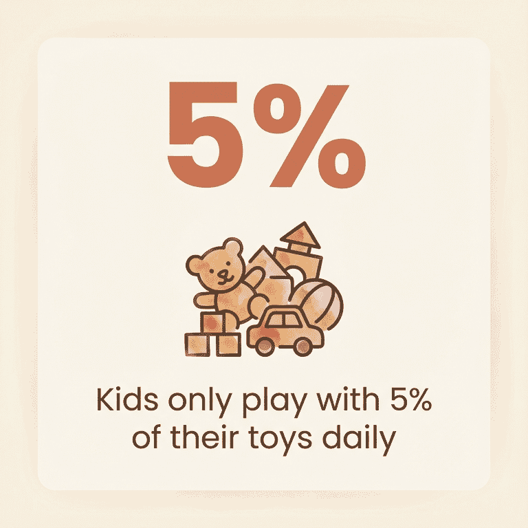 Stat showing kids play with only 5 percent of toys daily
