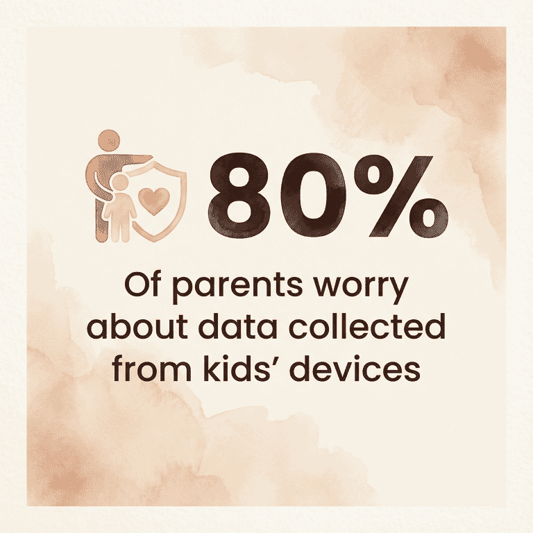 Stat showing 80 percent of parents worry about data collected from kids devices