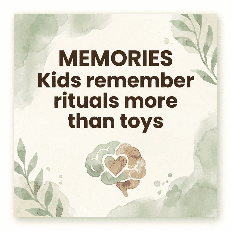 Infographic stating research shows kids remember rituals and time with grandparents more than toys