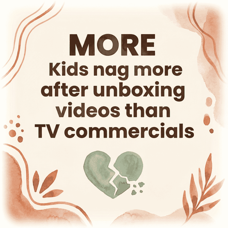 Stat showing kids nag more after unboxing videos than TV commercials according to BYU Research 2023
