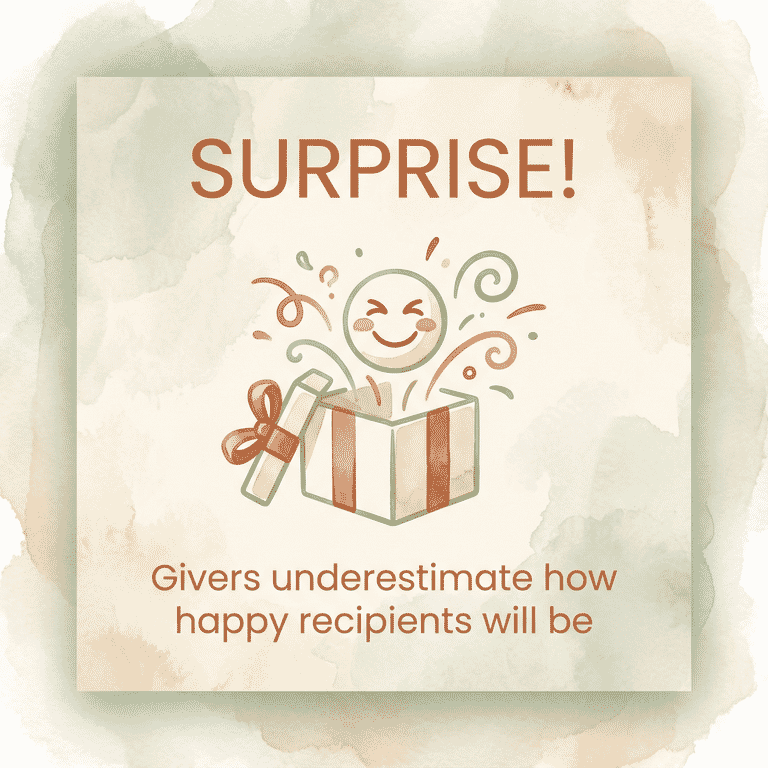 Statistic showing gift givers underestimate how happy recipients will be with their gifts