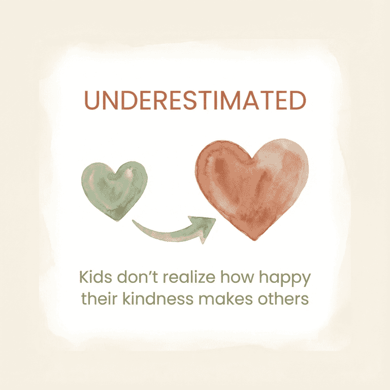 Stat showing kids underestimate how happy their kindness makes others